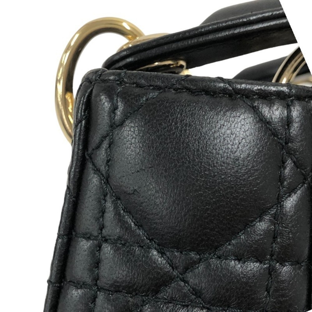 Christian Dior Lady Dior Micro Lambskin Shoulder Bag Black - Picture 8 of 16